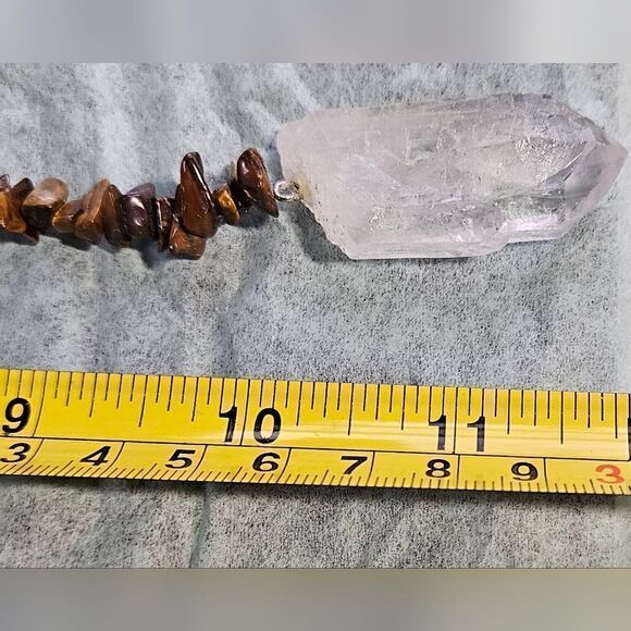 Tiger's Eye Lumurian HandMade Silver Hook Quartz Water Window Crystal S4 - Picture 5 of 6